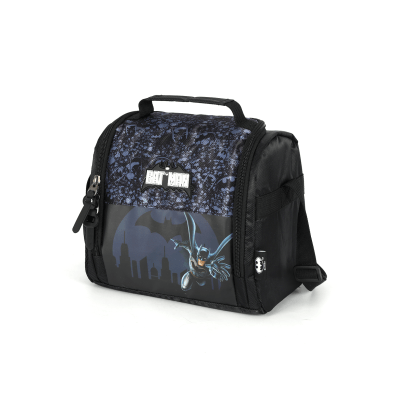 Kit Mochila Infantil Rodinhas Batman + Estojo + Lancheira Preta