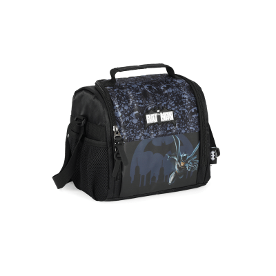 Kit Mochila Infantil Rodinhas Batman + Estojo + Lancheira Preta