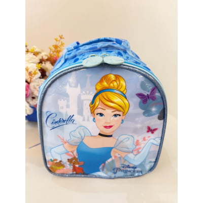 Lancheira Escolar da Princesa Disney Cinderela Azul