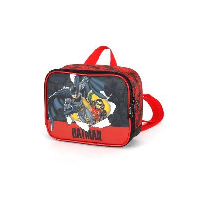 Lancheira Infantil Batman e Robin Preta e Vermelha