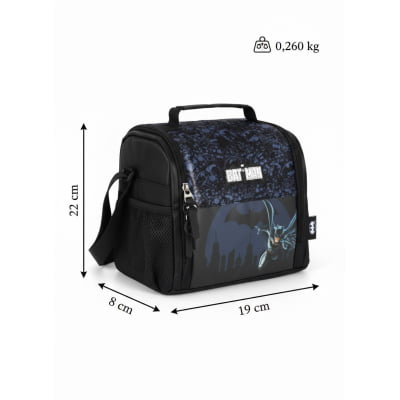 Lancheira Infantil Térmica do Batman Preta e Azul