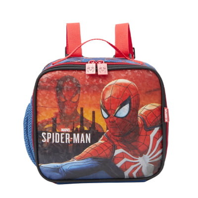 Lancheira Infantil Homem Aranha Azul e Vermelha
