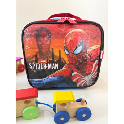 Lancheira Infantil Homem Aranha Azul e Vermelha