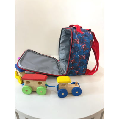 Lancheira Infantil Homem Aranha Azul e Vermelha