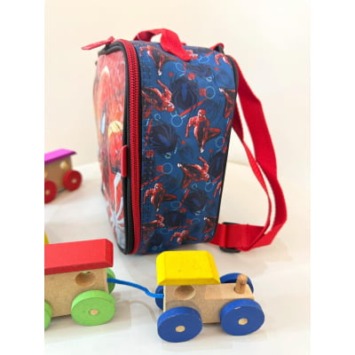 Lancheira Infantil Homem Aranha Azul e Vermelha