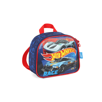 Lancheira Infantil Hotwheels Azul e Vermelha