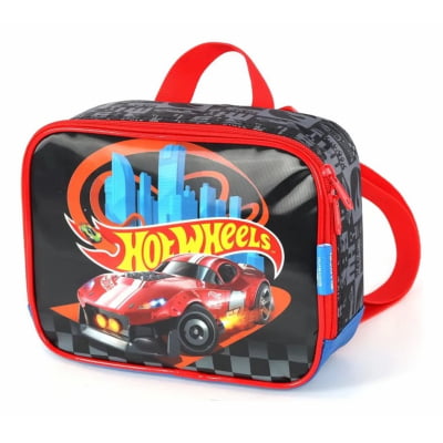 Lancheira Térmica Escolar do Hotwheels Speed Club Preta e Azul