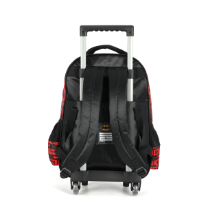 Mochila Infantil Com Rodinhas Batman Preta e Vermelha