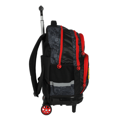 Kit Mochila Infantil Com Rodinhas + Garrafinha do Hotwheels Preto