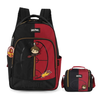 Kit Mochila + Lancheira do Harry Potter Gryffindor Quidditch