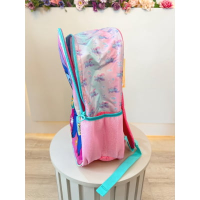 Mochila De Costas Grande Reforçada da Lilo Stitch e Angel Rosa