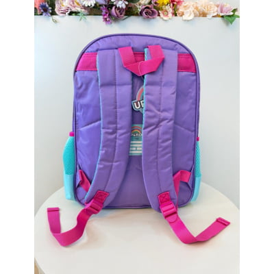 Mochila de Costas Média Holográfica Sereia C/ Paetê