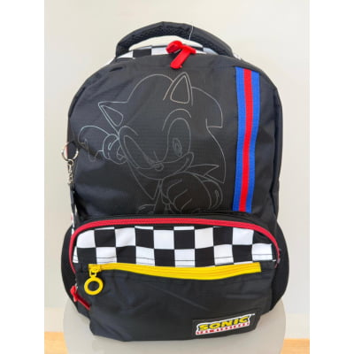 Mochila De Costas Sonic Preta e Branca