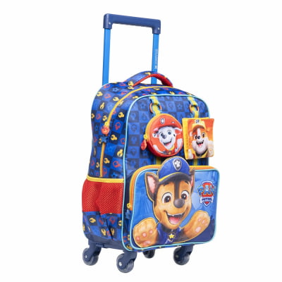 Mochila de Rodinha Escolar da Patrulha Canina Tam.16 - 4 Rodinhas