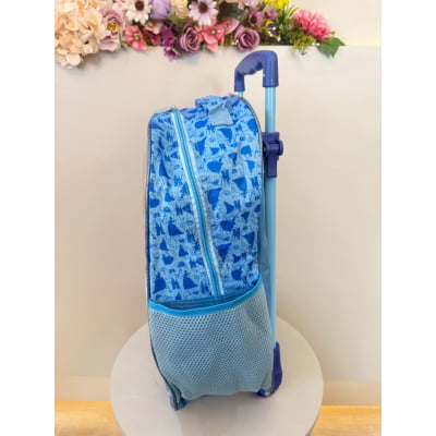 Mochila de Rodinhas Escolar da Princesa Disney Cinderela Azul