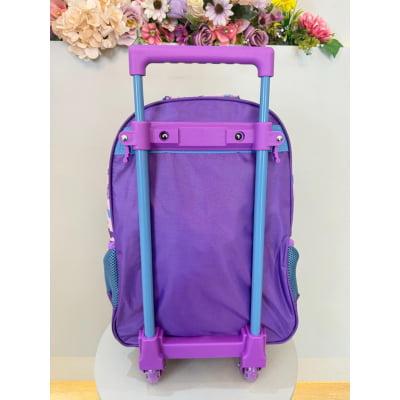 Mochila de Rodinhas Escolar da Disney Frozen Holográfico Tam. 16