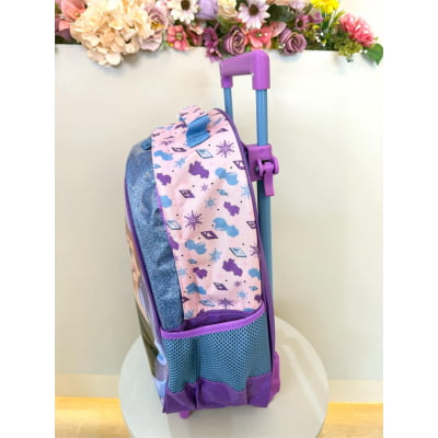 Mochila de Rodinhas Escolar da Disney Frozen Holográfico Tam. 14