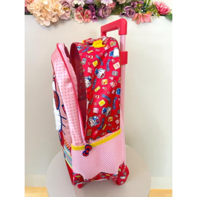 Mochila de Rodinhas Escolar da Hello Kitty