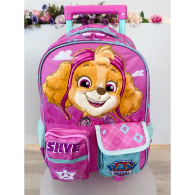 Mochila de Rodinhas Escolar da Patrulha Canina Skye Tam.16