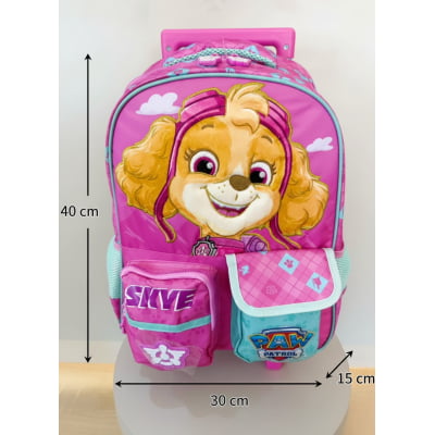 Mochila de Rodinhas Escolar da Patrulha Canina Skye Tam.16