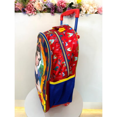 Mochila de Rodinhas Escolar Princesa da Disney Branca de Neve