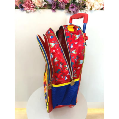 Mochila de Rodinhas Escolar Princesa da Disney Branca de Neve