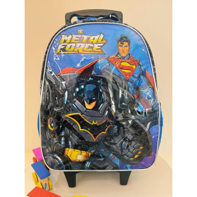 Mochila de Rodinhas Escolar Liga da Justiça Metal Force Mochila de Rodinhas Escolar Liga da Justiça Metal Force
