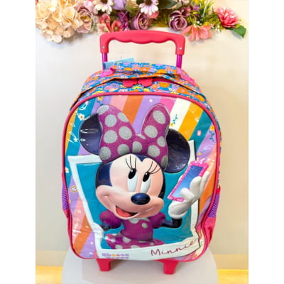 Mochila de Rodinhas Escolar Minnie no Celular Mochila de Rodinhas Escolar Minnie no Celular