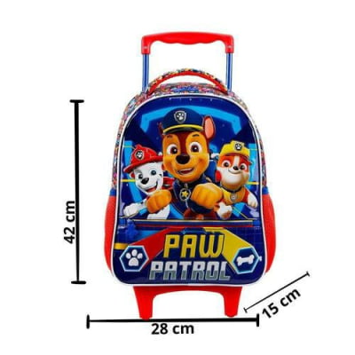 Mochila de Rodinhas Escolar Patrulha Canina Colorida