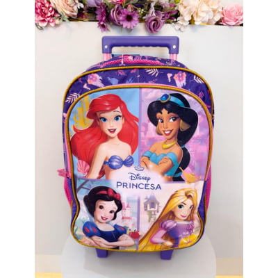 Mochila de Rodinhas Escolar Princesas da Disney Glitter Mochila de Rodinhas Escolar Princesas da Disney Glitter