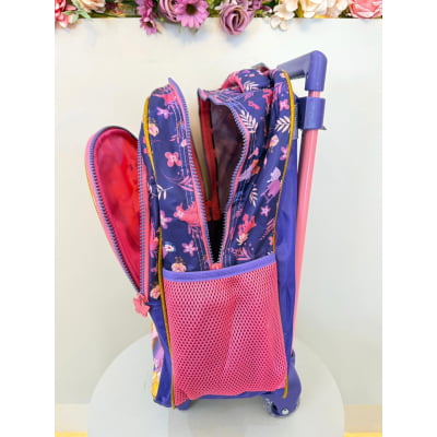 Mochila de Rodinhas Escolar Princesas da Disney Glitter