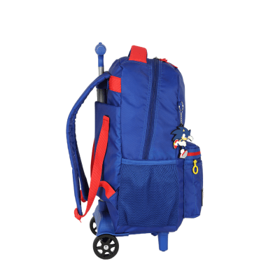 Mochila Escolar Costa C/ Rodinha do Sonic Hedgehog Juvenil Tam. 16 Azul