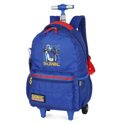 Mochila Escolar Costa C/ Rodinha do Sonic Hedgehog Juvenil Tam. 16 Azul