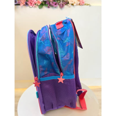 Mochila Escolar da Princesa Disney Ariel Metálica