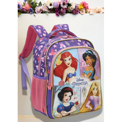 Mochila Escolar de Costas Princesas da Disney Glitter