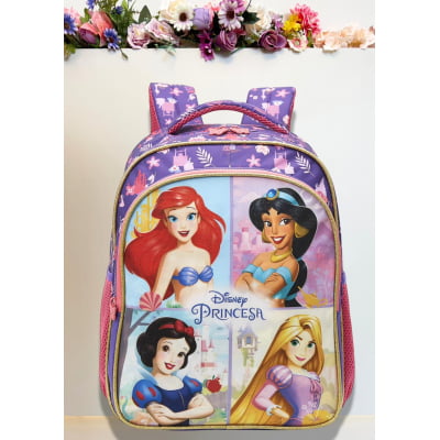 Mochila Escolar de Costas Princesas da Disney Glitter