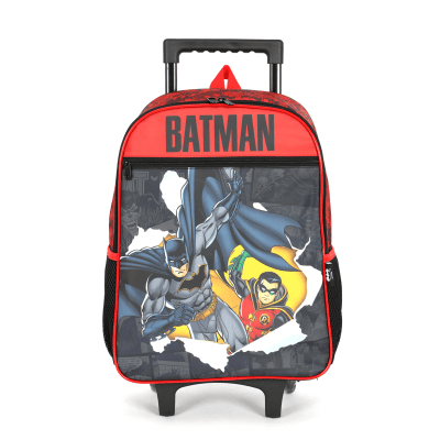 Mochila Infantil C/ Rodinhas Batman e Robin Preta e Vermelha Mochila Infantil C/ Rodinhas Batman e Robin Preta e Vermelha