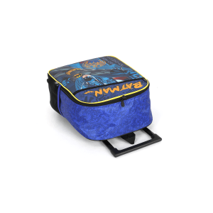 Mochila Infantil C/ Rodinhas Batman Preta e Azul