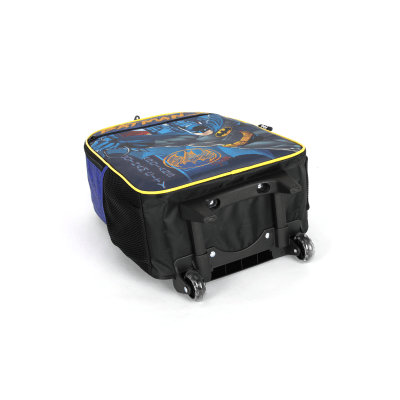 Mochila Infantil C/ Rodinhas Batman Preta e Azul