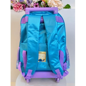 Mochila Infantil C/ Rodinhas do Lilo Stitch e Angel Azul