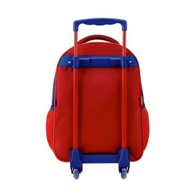 Mochila Infantil C/ Rodinhas Homem Aranha Azul
