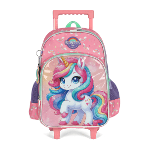 Mochila Infantil C/ Rodinhas Unicórnio Colorida Up4you Luxo