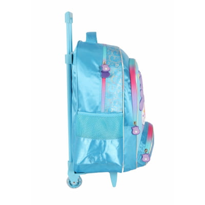 Mochila Infantil c/ Rodinhas dos Ursinhos Carinhosos Azul Tam. 16