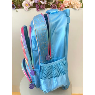Mochila Infantil c/ Rodinhas dos Ursinhos Carinhosos Azul Tam. 16