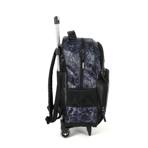 Mochila Infantil Com Rodinhas Batman Preta e Azul