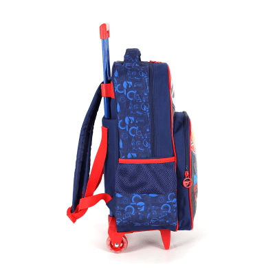 Mochila Infantil Com Rodinhas Hotwheels Azul e Vermelha