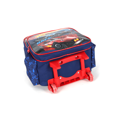 Mochila Infantil Com Rodinhas Hotwheels Azul e Vermelha