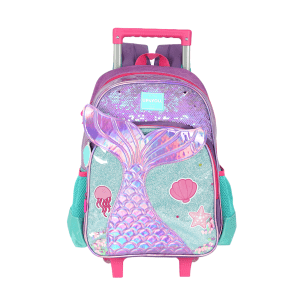 Mochila Infantil Com Rodinhas Roxo da Sereia Up4you
