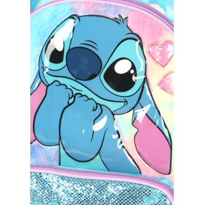 Mochila Infantil Costas da Lilo Stitch e Angel Azul