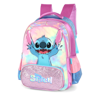 Mochila Infantil Costas da Lilo Stitch e Angel Roxa Mochila Infantil Costas da Lilo Stitch e Angel Roxa